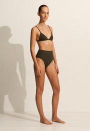 High Waist Brief - Thyme Crinkle - Matteau